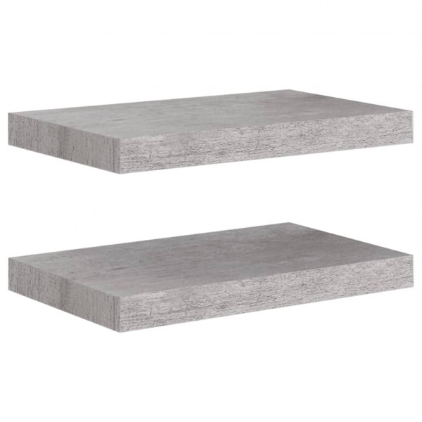 Estantes flotantes de pared 2 uds MDF gris hormigón 40x23x3.8cm M 2
