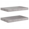 Prateleiras de parede 2 pcs 40x23x3.8 cm MDF cinzento-cimento 2