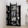 Librería de madera contrachapada negro 86x25.5x140 cm 3