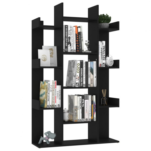 Librería de madera contrachapada negro 86x25.5x140 cm M 4