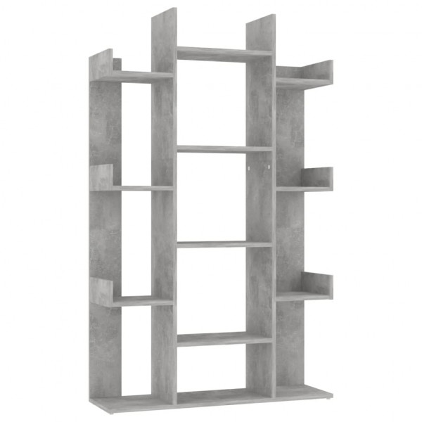 Librería de madera contrachapada gris hormigón 86x25.5x140 cm M 2