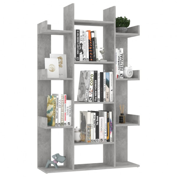 Librería de madera contrachapada gris hormigón 86x25.5x140 cm M 4