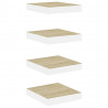 Prateleiras de parede 4 pcs 23x23.5x3.8cm MDF carvalho e branco 2