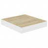 Estante flotante pared 4 uds MDF roble y blanco 23x23.5x3.8 cm 4