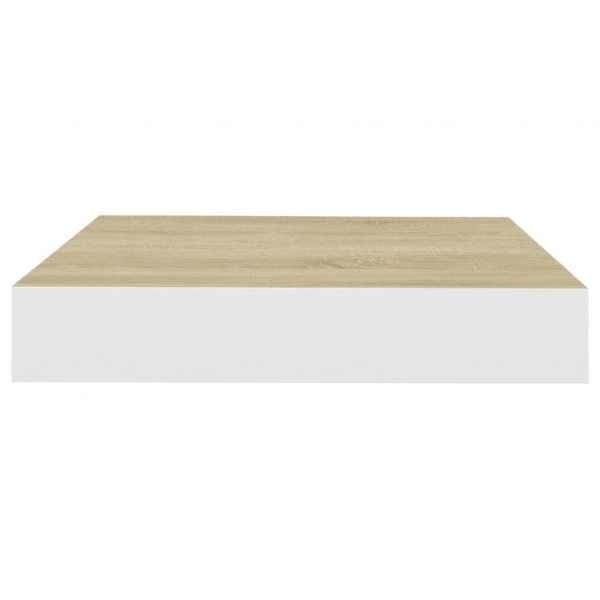 Estante flotante pared 4 uds MDF roble y blanco 23x23.5x3.8 cm M 5