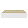 Prateleiras de parede 4 pcs 23x23.5x3.8cm MDF carvalho e branco 5