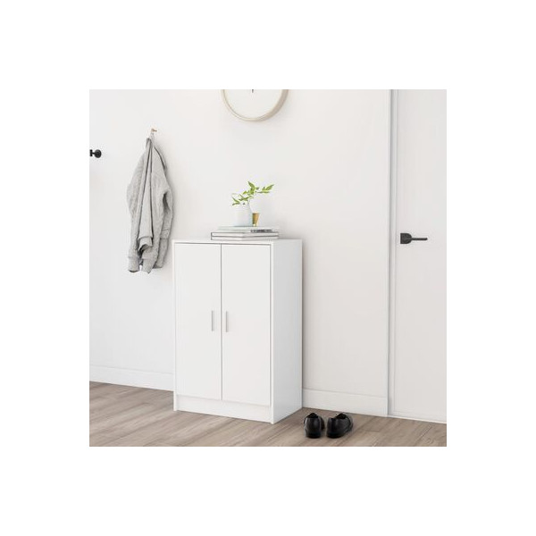 Mueble zapatero de madera contrachapada blanco 60x35x92 cm M 4