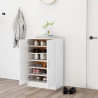Mueble zapatero de madera contrachapada blanco 60x35x92 cm 5