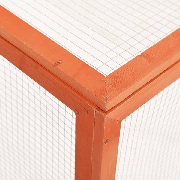 Conejera de madera maciza de abeto 124x120x60 cm M 5