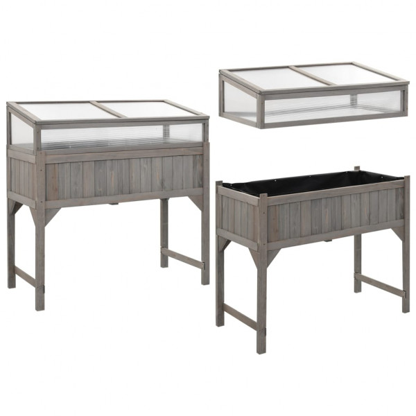 Jardinera elevada con invernadero 110x54x120 cm abeto M 3