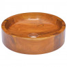 Lavabo de madera maciza de teca Φ40x10 cm 1