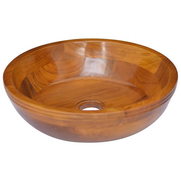 Lavabo de madera maciza de teca Φ40x10 cm D