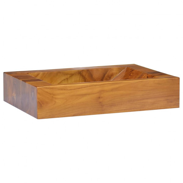 Lavabo de madera maciza de teca 50x35x10 cm D