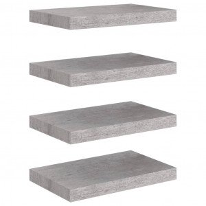 Estantes flotantes de pared 4 uds gris MDF 40x23x3.8 cm H