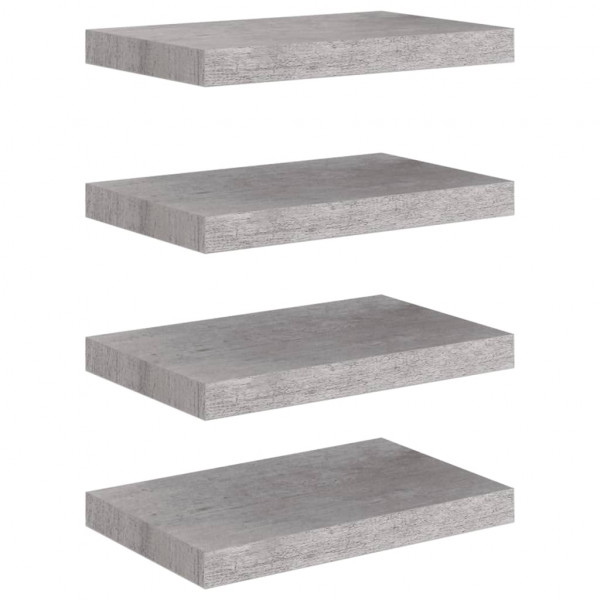 Estantes flotantes de pared 4 uds gris MDF 40x23x3.8 cm M 2