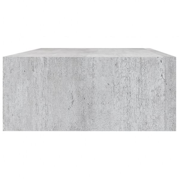 Estante de pared con cajón MDF gris hormigón 40x23.5x10 cm M 5