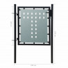 Puerta de valla de jardín negra 100x150 cm 5
