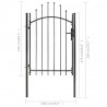 Portão de jardim 1x2 m aço preto 5