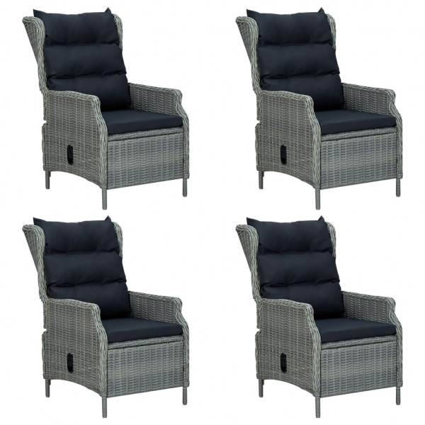 5 pcs conjunto de jantar para jardim cinzento-claro M 5