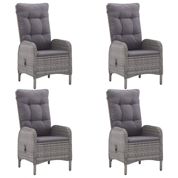 Juego de comedor de jardín de 5 piezas gris M 5