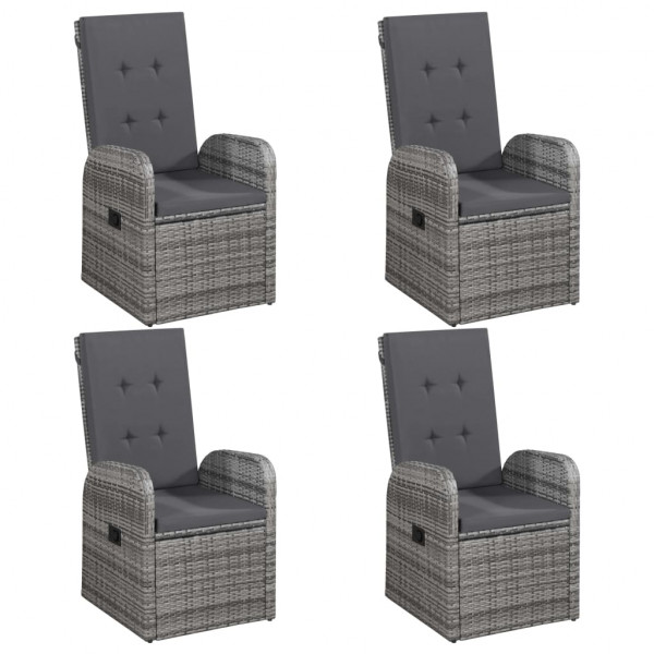 Juego de comedor para jardín 5 piezas gris M 5