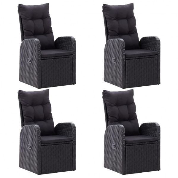 5 pcs conjunto de jantar de jardim preto M 5