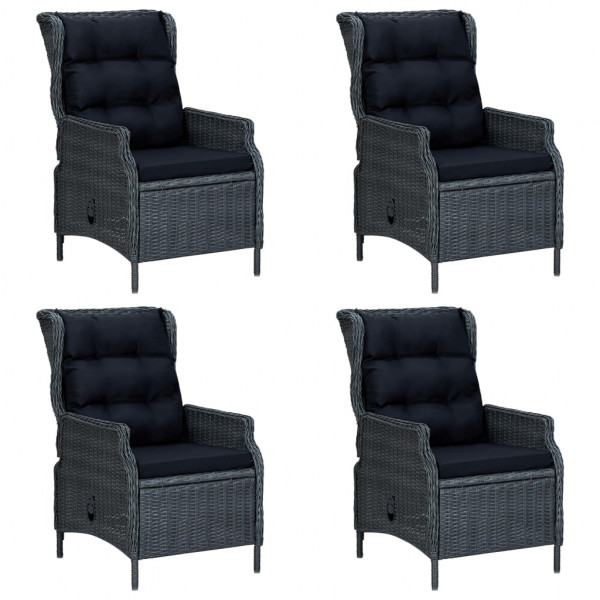 5 pcs conjunto de jantar para jardim cinzento-escuro M 3