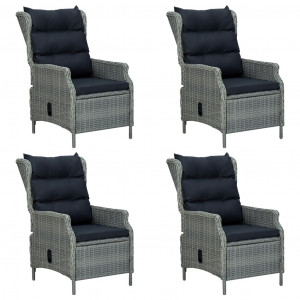 5 pcs conjunto de jantar para jardim cinzento-claro H