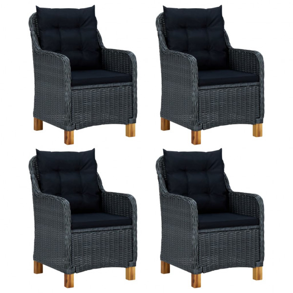 5 pcs conjunto de jantar para jardim cinzento-escuro M 5