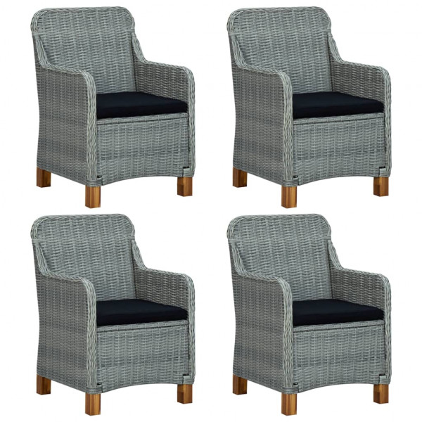 5 pcs conjunto de jantar para jardim cinzento-claro M 5