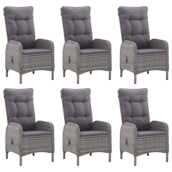 7 pcs conjunto de jantar para jardim cinzento M 5