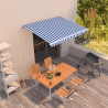 Toldo automático retráctil azul y blanco 300x250 cm 1