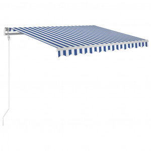 Toldo automático retráctil azul y blanco 300x250 cm H