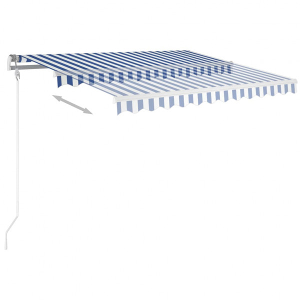 Toldo automático retráctil azul y blanco 300x250 cm M 3
