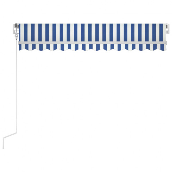Toldo automático retráctil azul y blanco 300x250 cm M 4