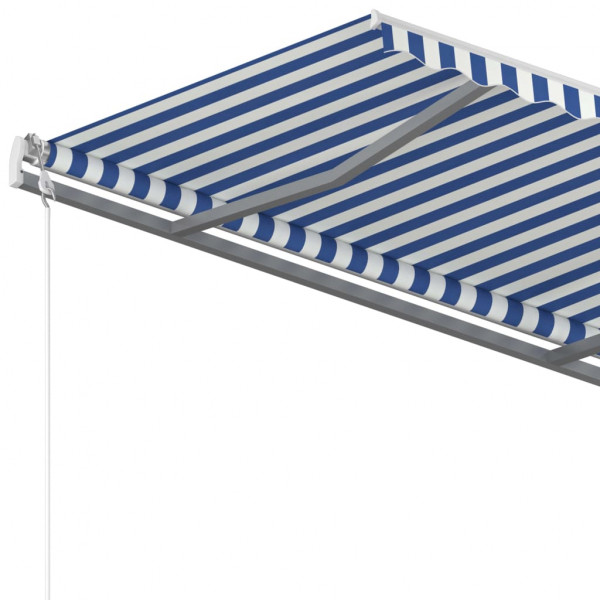 Toldo retrátil automático 300x250 cm azul e branco M 5