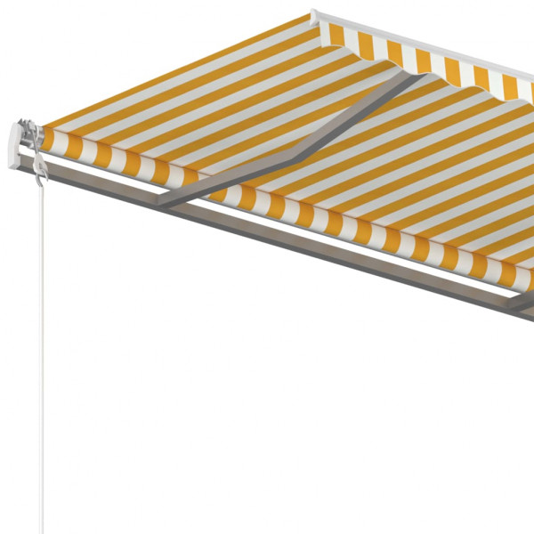 Toldo retrátil automático 300x250 cm amarelo e branco M 5