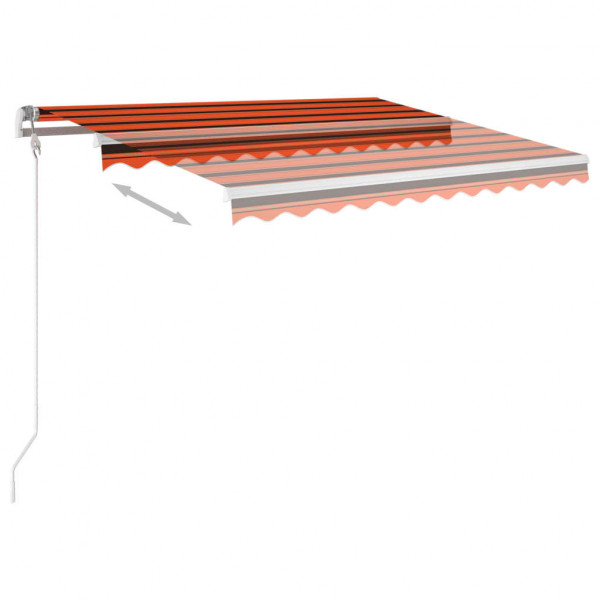 Toldo retrátil automático 300x250 cm laranja e castanho M 3