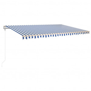Toldo autom. com LED e sensor de vento 500x350 cm azul/branco H