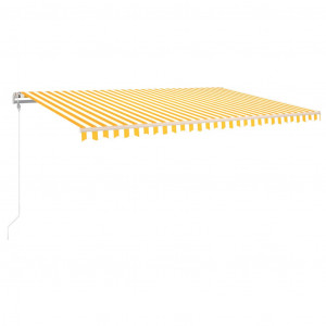 Toldo autom. LED e sensor de vento 500x350 cm amarelo/branco H