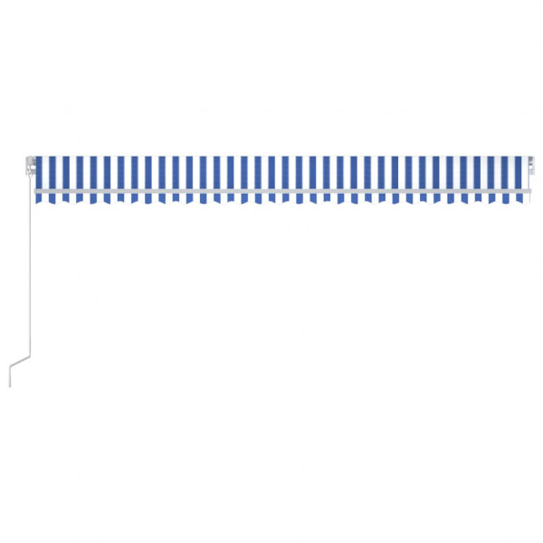 Toldo manual retráctil con LED azul y blanco 600x350 cm M 4