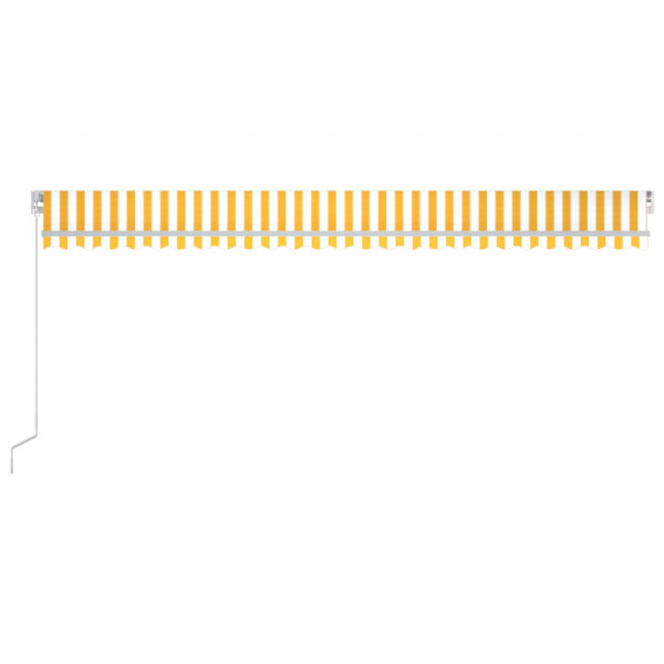 Toldo retrátil manual com LED 600x350 cm amarelo e branco M 4