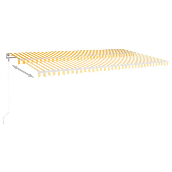 Toldo autom. LED e sensor de vento 600x350 cm amarelo/branco M 3