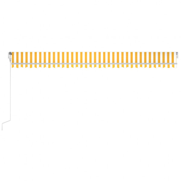 Toldo autom. LED e sensor de vento 600x350 cm amarelo/branco M 4