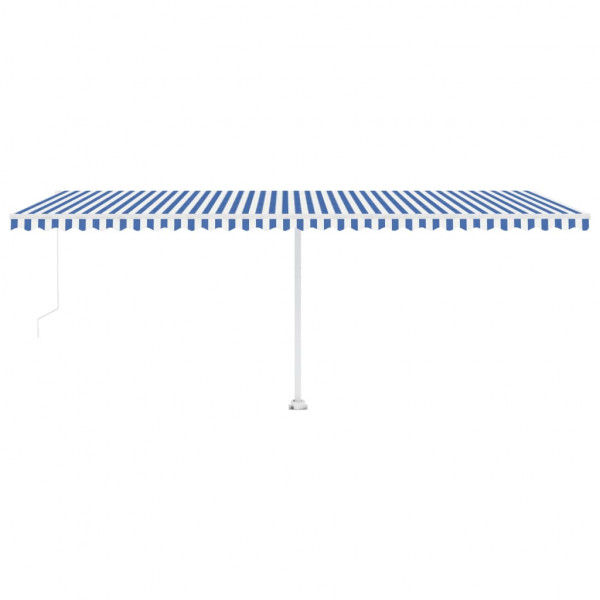 Toldo retrátil manual independente 600x300 cm azul e branco M 4