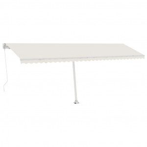 Toldo de pie retráctil manual crema 600x300 cm H
