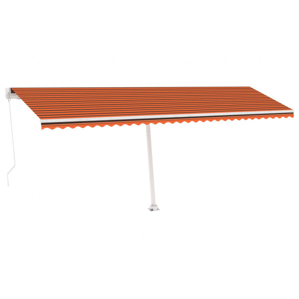 Toldo retrátil manual independente 600x300cm laranja e castanho M 2