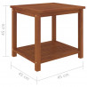 Mesa auxiliar de madera maciza acacia 45x45x45 cm 5