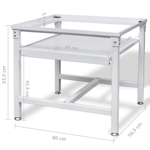 Soporte pedestal para lavadora con estante extraíble blanco M 5