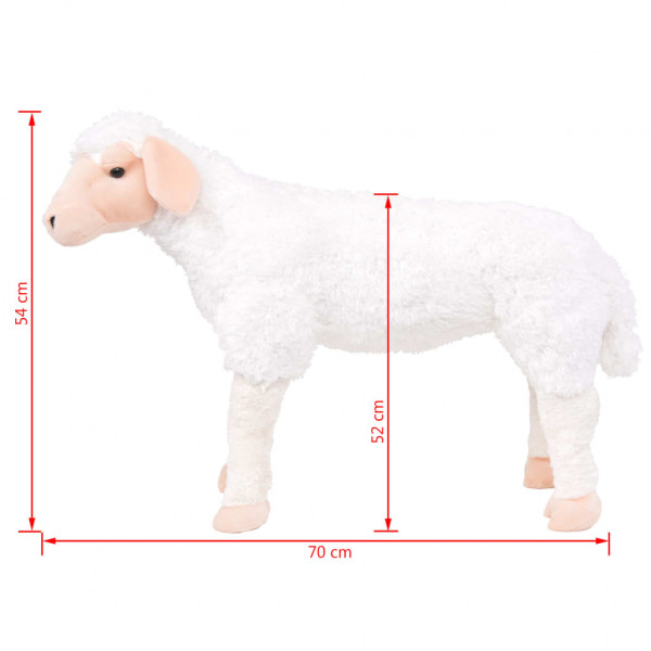 Oveja de peluche de pie blanca XXL M 5
